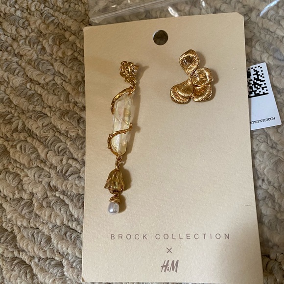 H&M x BROCK COLLECTION ASYMMETRICAL EARRINGS MISMATCHED FASHION STATEMENT - Picture 12 of 13